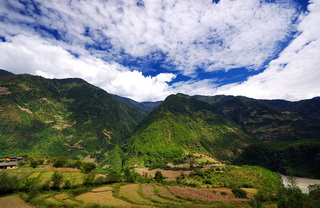 Village in the alween Gorge,NW Yunnan Province