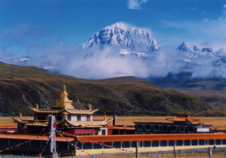 Holy Yala Mountain from Tagong Grasslands,Sichuan